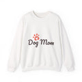 Dog Mom Crewneck Sweatshirt — 'Dog Mom' Paw Print Front with Cute Puppy Photo Back