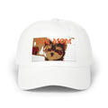 Dad Cap with Cute Puppy Portrait — Casual White Baseball Hat for Dog Lovers
