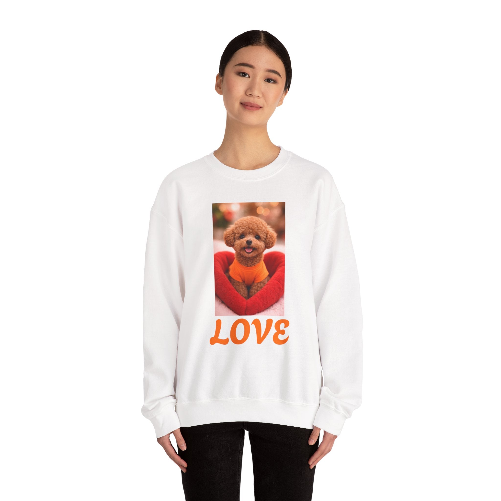 Love Puppy Crewneck Sweatshirt — Cute Dog Photo