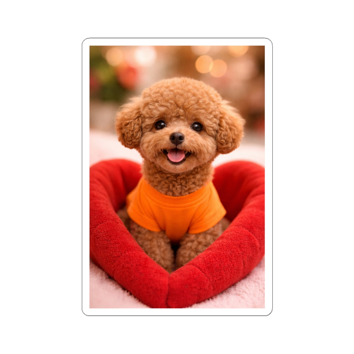 Love Puppy Crewneck Sticker — Cute Dog Photo